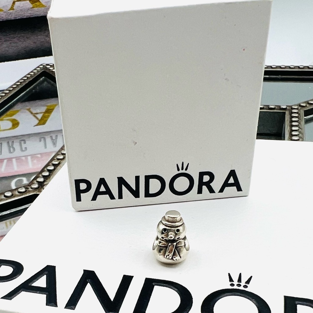 Pandora Authentic Sterling Silver Winter Snowman Charm Retired